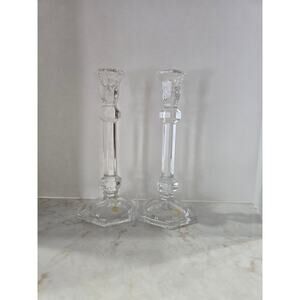 Candle Holders 24% Lead Crystal Slovakia 9"Tall